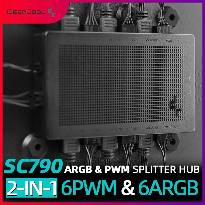 DeepCool SC790 5 в 3pin ARGB вентилятор концентратор маленький PWM 4pin от 1 до 6 разделитель PWM SATA контроль температуры питания подключение материнской платы