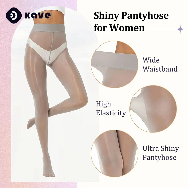 

Kave 2pairs Sexy Plus Size Colored 8d 100% Oli Sheer Pantyhose for Women Elastic Female Smoothly Ultra Thin and Shiny Legging