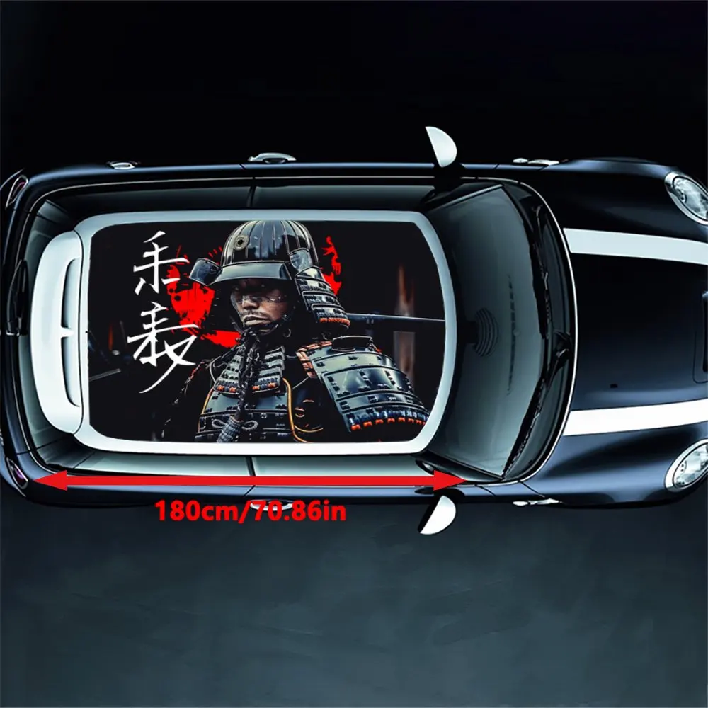 Japanese Samurai Ninja Car Roof Sticker Wrap Racing SUV Auto Accessories Packaging PVC Car Hood Graphic Decal Decoration Gift