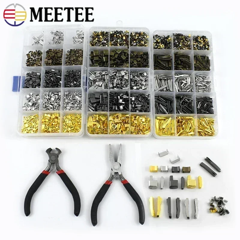 Meetee 3#5#8# Zipper Insert Pin Accessories U-shaped Zippers Head Clothes Zip Replace Upper and Lower Tail Stop Pliers Plug Tool