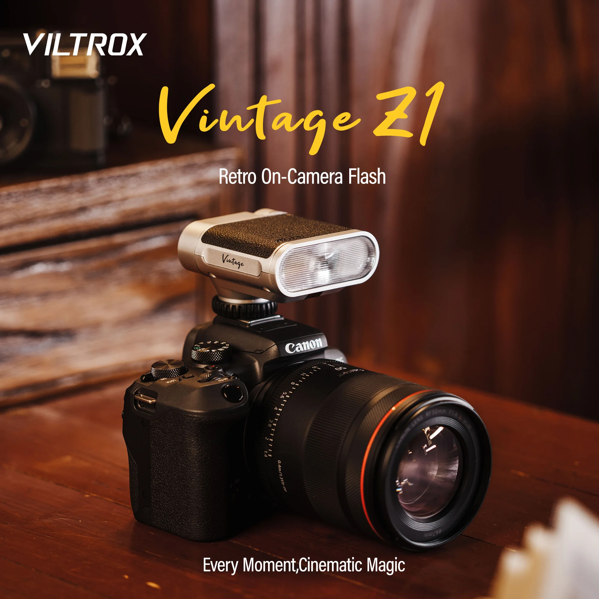 

Viltrox Vintage Z1 mini retro on-camera flash universal lightweight and portable hot shoe light outdoor portrait external flash