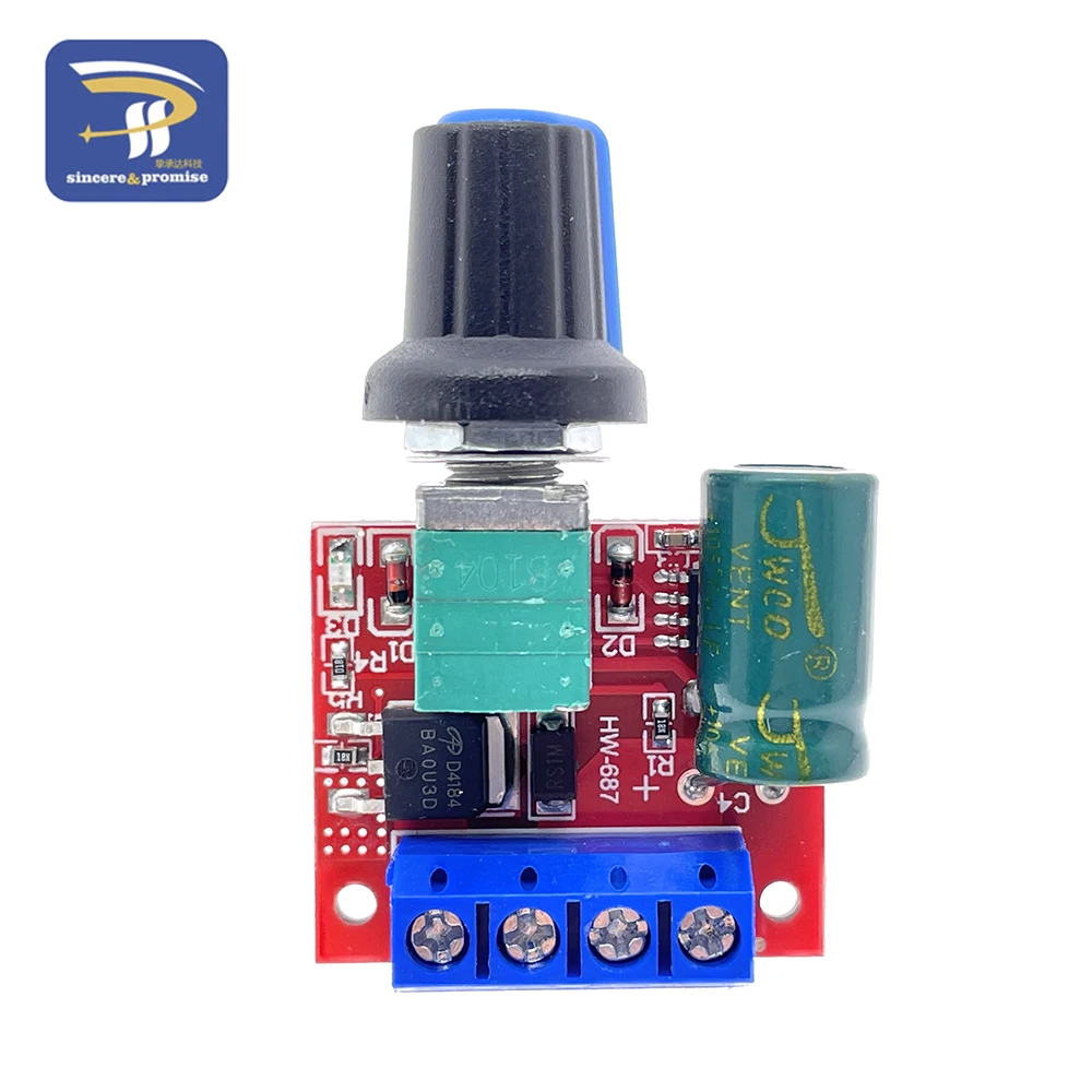 Mini 5A 90W PWM 12V DC Motor Speed Controller Module DC-DC 4.5V-35V Adjustable Speed Regulator Control Governor Switch 24V