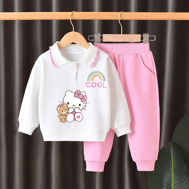 Kawaii Anime Hallo Kittys Mijn Melodie Kuromi Cinnamoroll Meisjes Trui Met Lange Mouwen Lente Herfst Mode Sweatshirt Cadeau