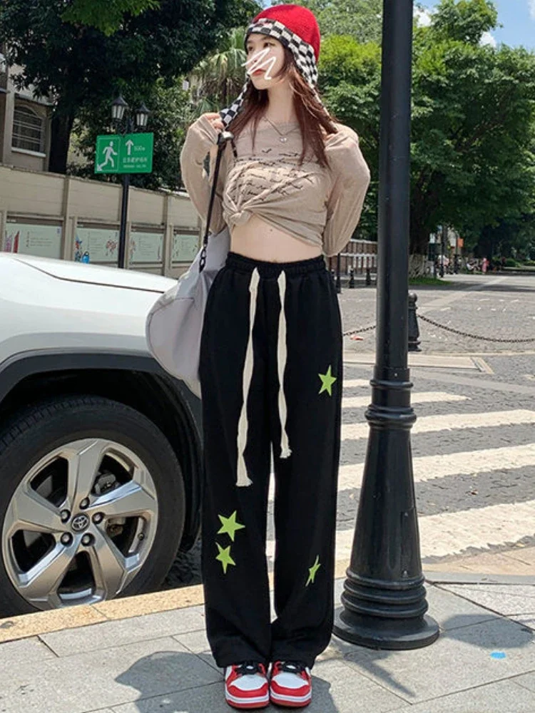 Casual Pants Women S-4XL Loose Streetwear Y2k Retro All-match Fashion Ulzzang Hot Girls Empire Leisure Sporty Spring Personality