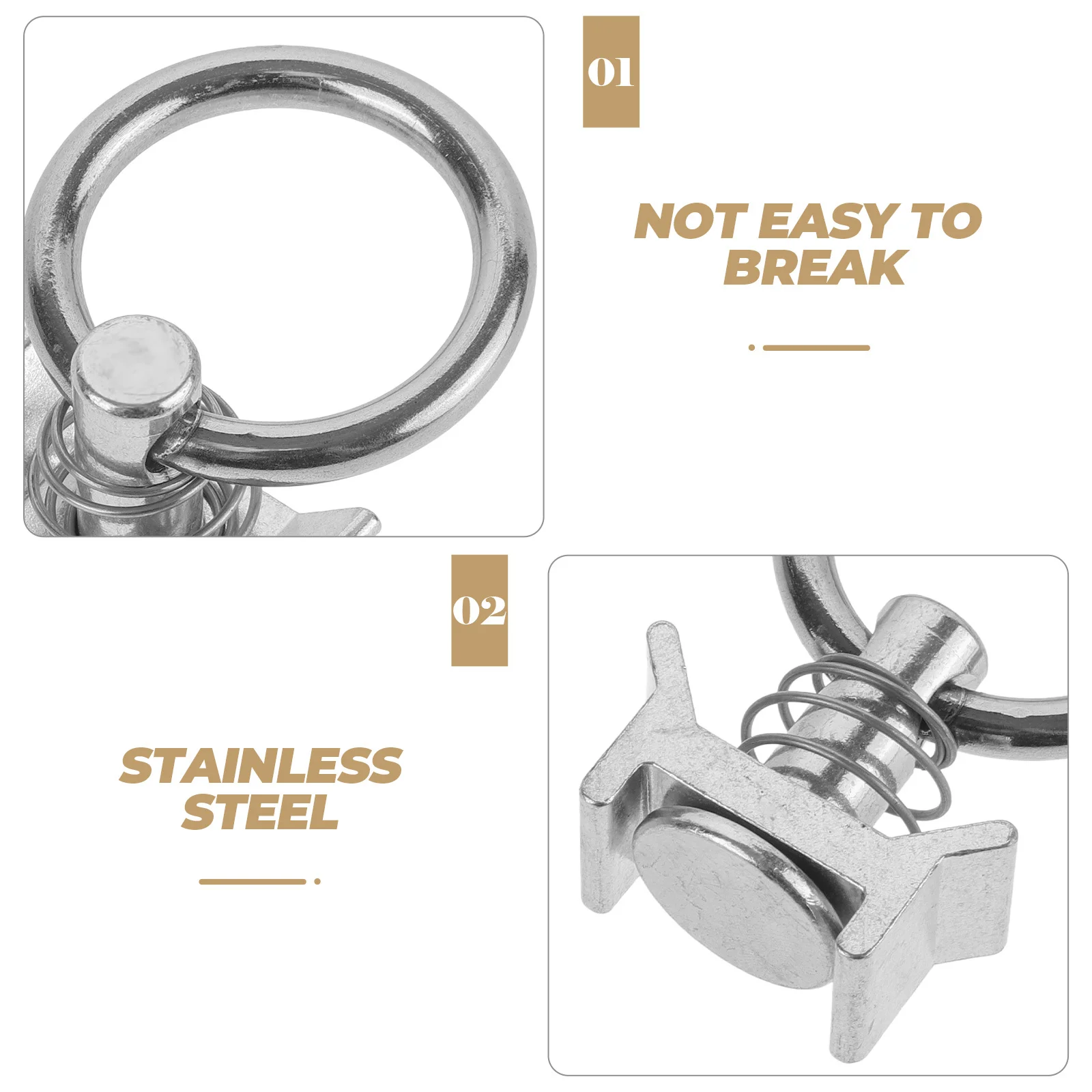 

6pcs Tie Down Round Ring Stainless Steel Single Fitting For Trailer Truck Bed Aircraft Cargo Secure Rails