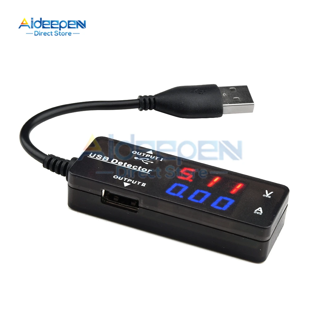 1Pcs 3.2V-30.0V 3A Dual Display USB Detector Voltmeter Ammeter Voltage Current Meter Battery Capacity Power Tester