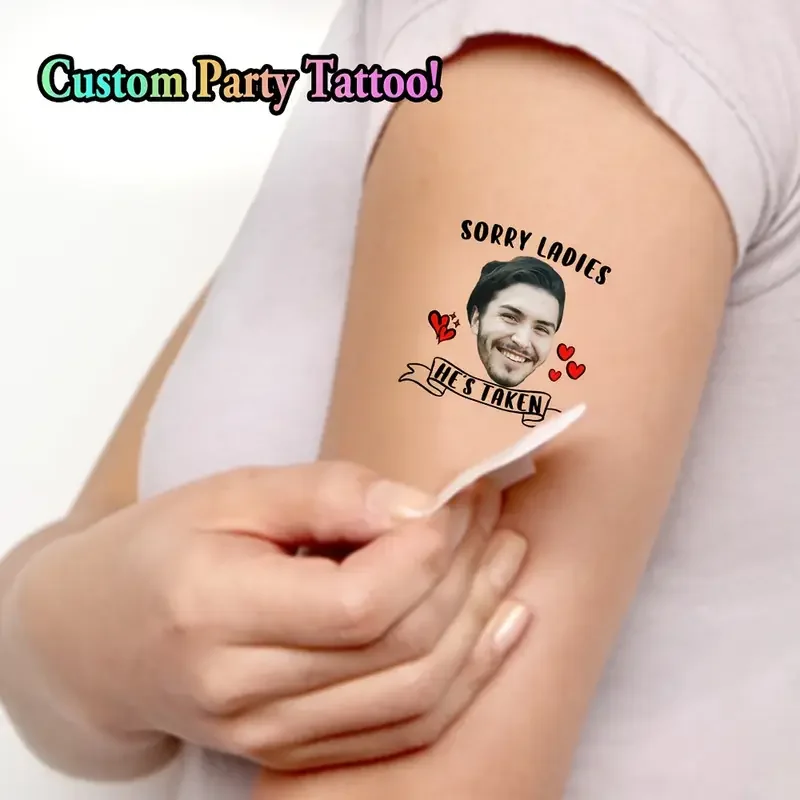 ملصق وشم مؤقت قابل للتخصيص، تصميم ممتع لعيد الحب، الذكرى السنوية لحفلات الزفاف، فن الجسم 15 قطعة