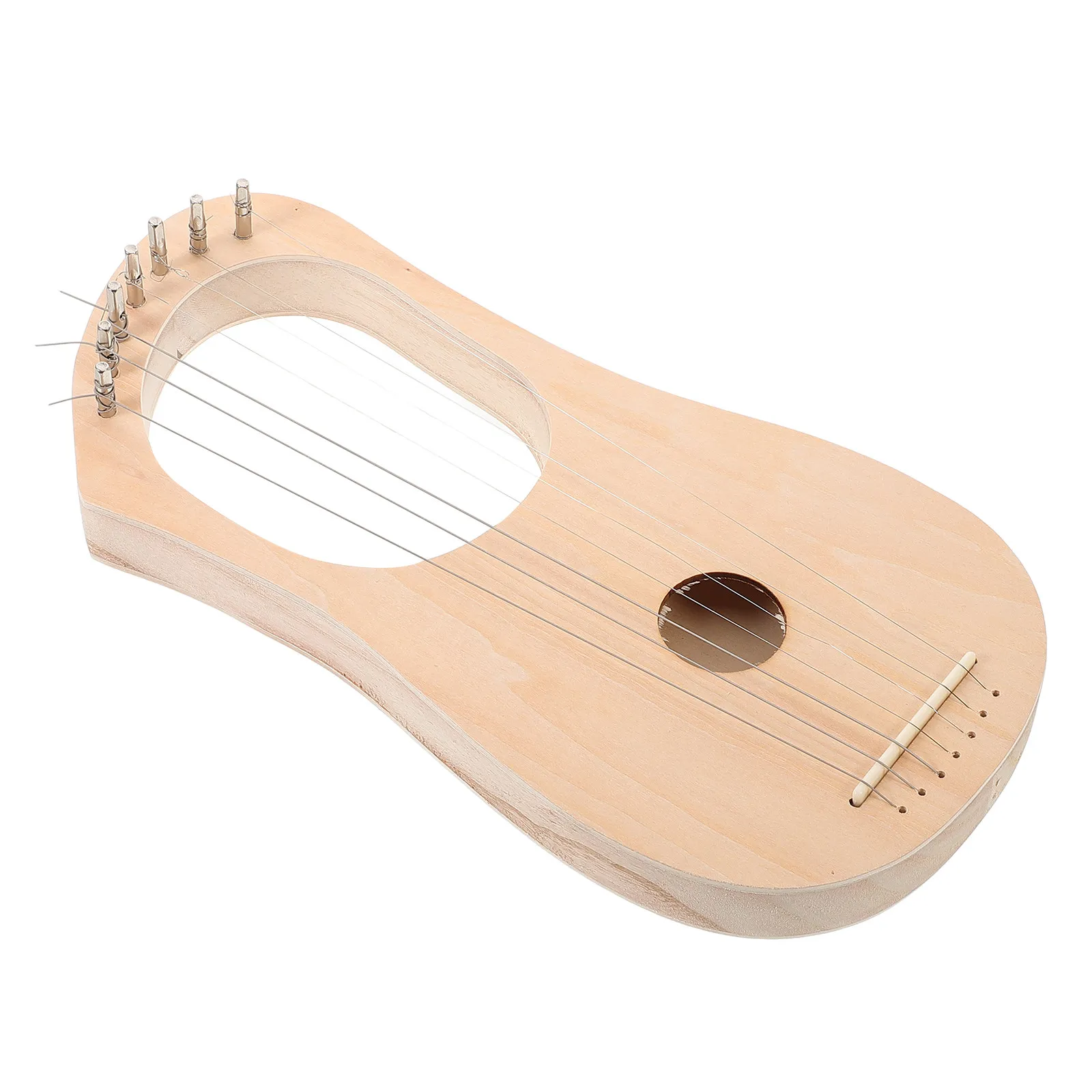 

DIY Wooden Lyre Harp Kit 7 Strings Natural Basswood Music Instrument Assembly Kit for Beginners Craft Enthusiasts with Tuning