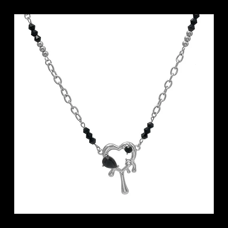 الحب كريستال عقد من حجر الياقوت المرأة الصيف ضوء الفاخرة المتخصصة تصميم الراقية اكسسوارات التيتانيوم الصلب غير يتلاشى الترقوة