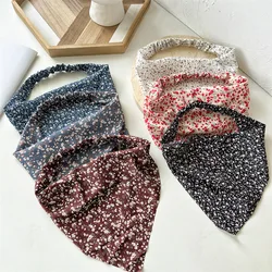 Newest Woman Small Floral Fabric Bandanas Girls Fresh Triangle HeadScarf Ladies Summer Autumn Hair Scarf Hair Accessories Turban