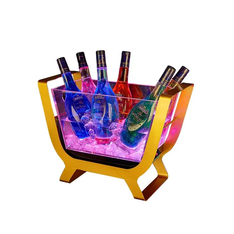 Wine Bottle Holder Led Load Promotion Led Bucket 12 In Champagne Bottle Size Shaped Bar Personalization Boat Ice Bucket Colorful