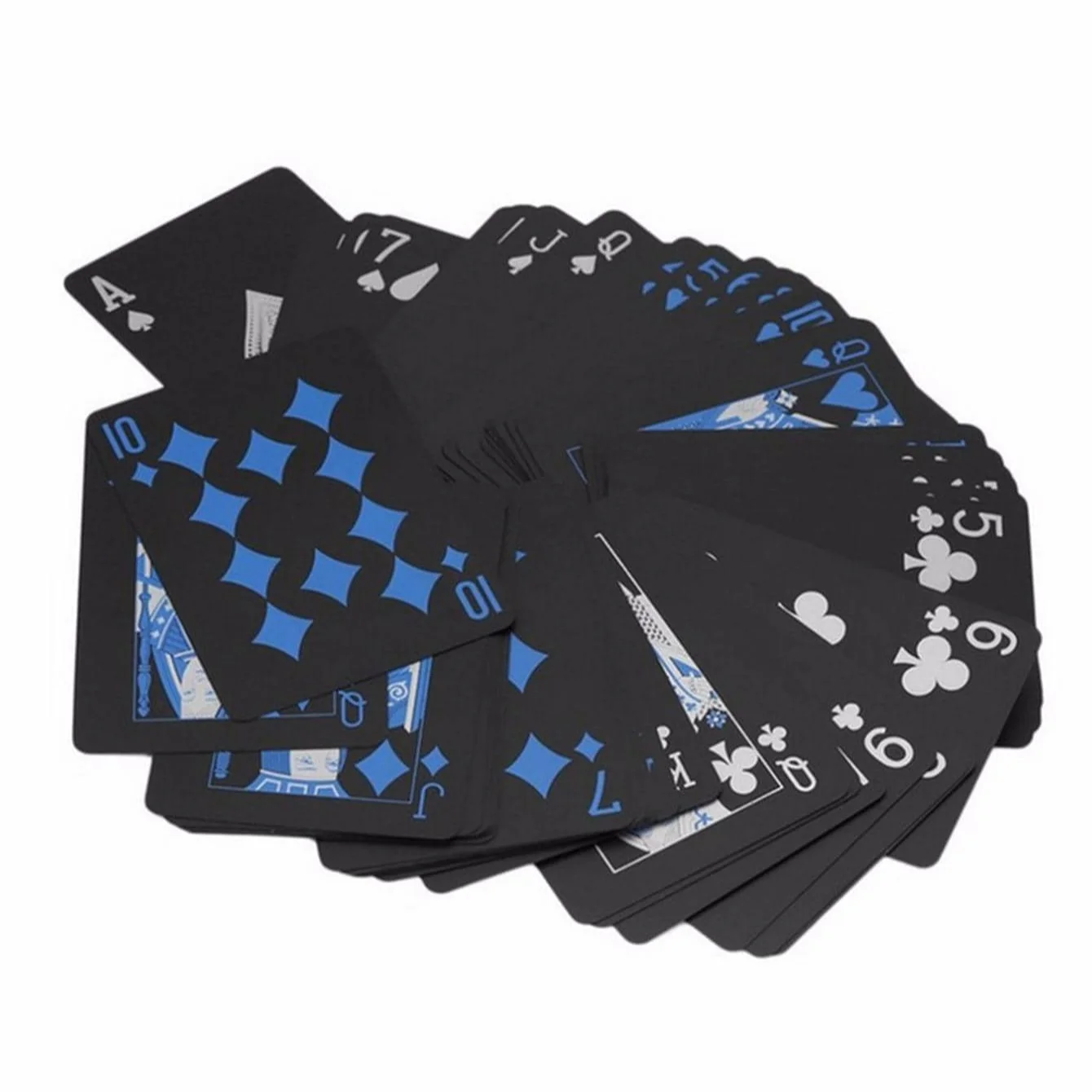 54pcs/set-Cardwaterproof Black Matte Playing  black plastic card board game card PVC card