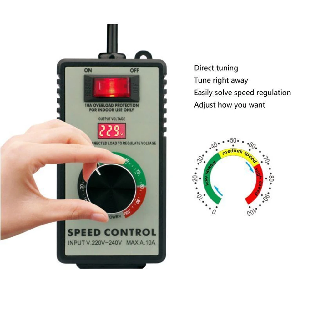 Angle Grinder Governor Speed Controller Switch 15A AC220V~250V Hand Drill Polishing Fan Stepless Motor Speed Controls