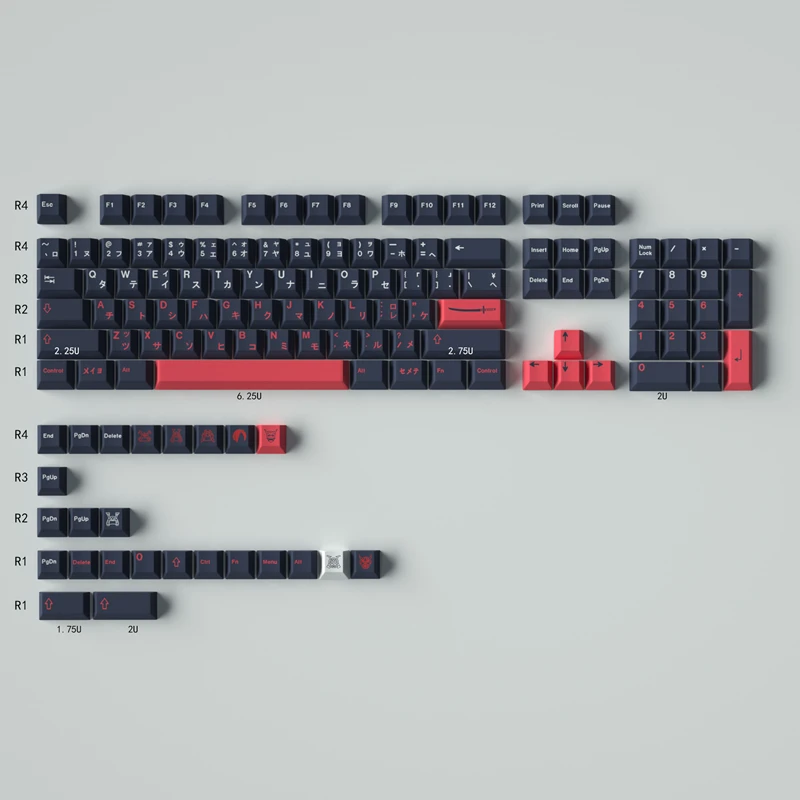 gmk bushido keycaps cereja perfil pbt 23 129 chaves teclado mecanico dye sub interruptor mx com barra de espaco 625u 01