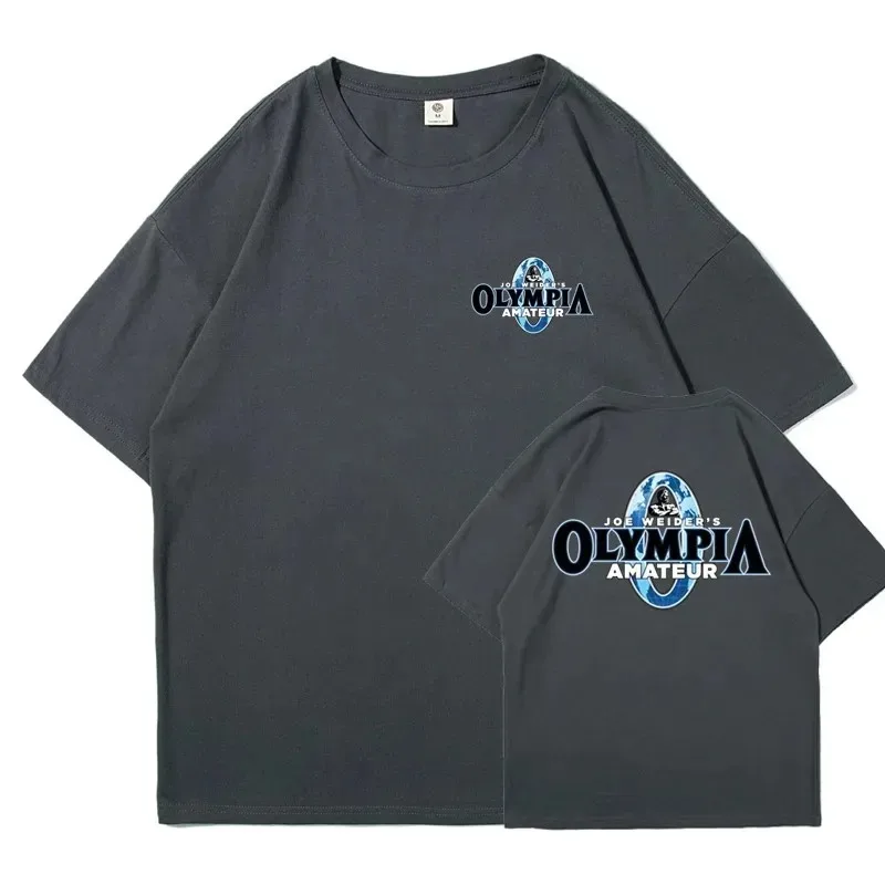 Summer 2024 OLYMPIA Men Gym Cotton Short Sleeve T Shirt Men Causal O-neck T-shirt Male High Quality Oversized Tees Tops Clothing