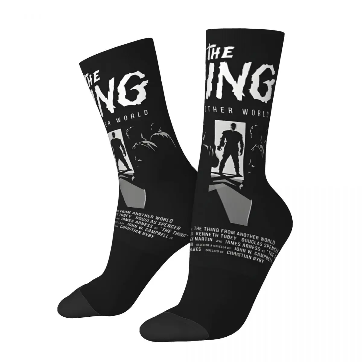 Funny Crazy compression The Thing From Another World (1951) Sock for Men Hip Hop Vintage The Thing 1982 Happy Boys Crew Sock