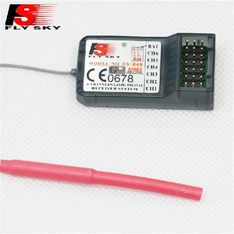 Free shipping 100% Genuine FlySky FS-R6B 2.4Ghz Receiver for FS-T6 2.4G 6 Channel Transmitter Radio Replacement