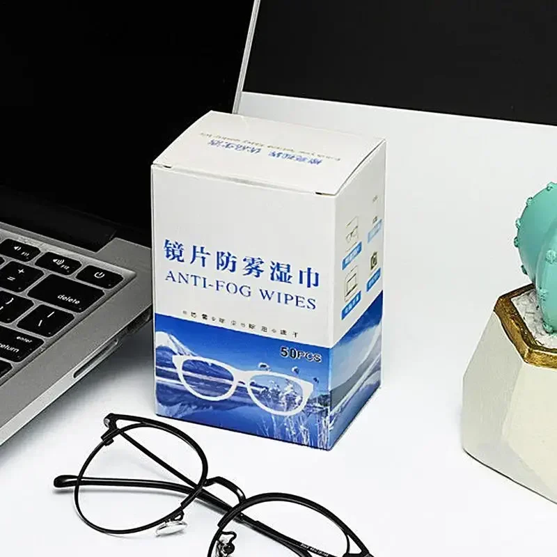 Toallitas de limpieza de lentes antiniebla, prehumedecidas, para gafas de sol, pantallas, cámara, 50 recuentos