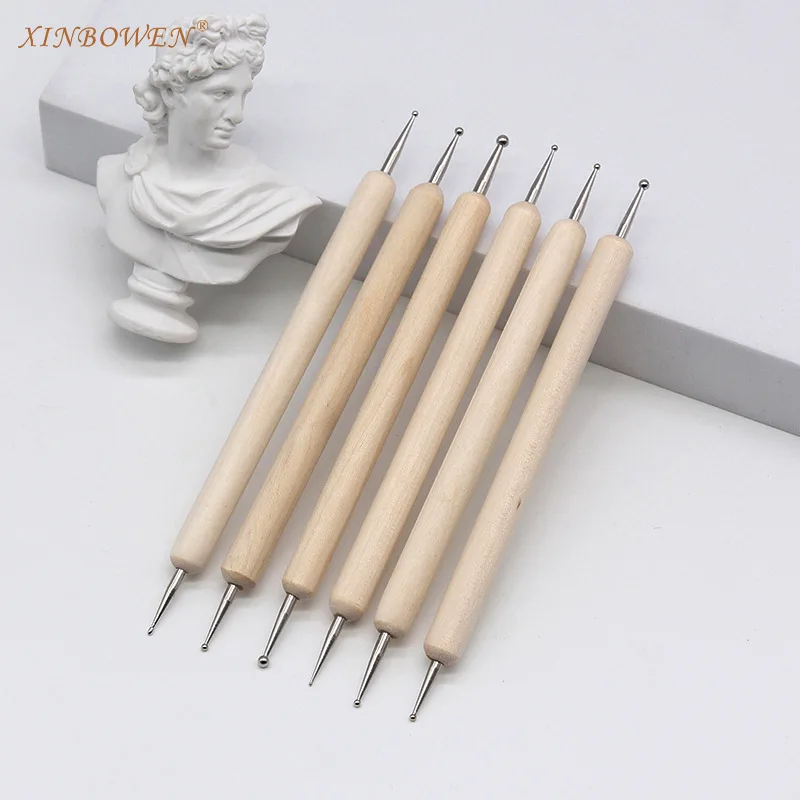 DIY Ceramic Wax Ball Stylus Clay Sculpture Handicraft Pottery Sculpte Model Pattern Molding Emboss Sludge Dot shape Tool