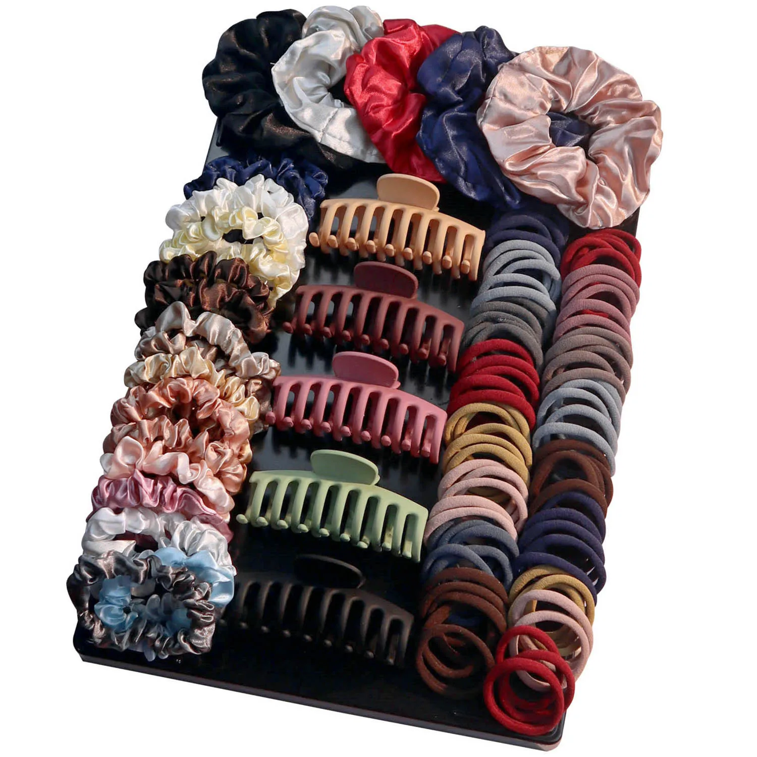 1 Set Ponytail Clip Hair Scrunchies Hair Accessories for Woman Mixed Color Multi Style Elegan HairBands Scrunchy For Holiday