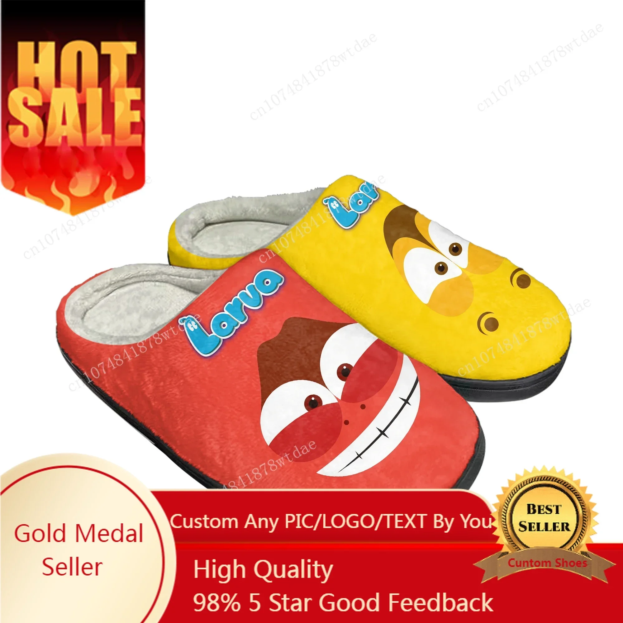 

Larva Home Cotton Slippers Mens Womens Plush Bedroom Casual Keep Warm Shoes Anime Cartoon Manga Custom Thermal Indoor Slipper