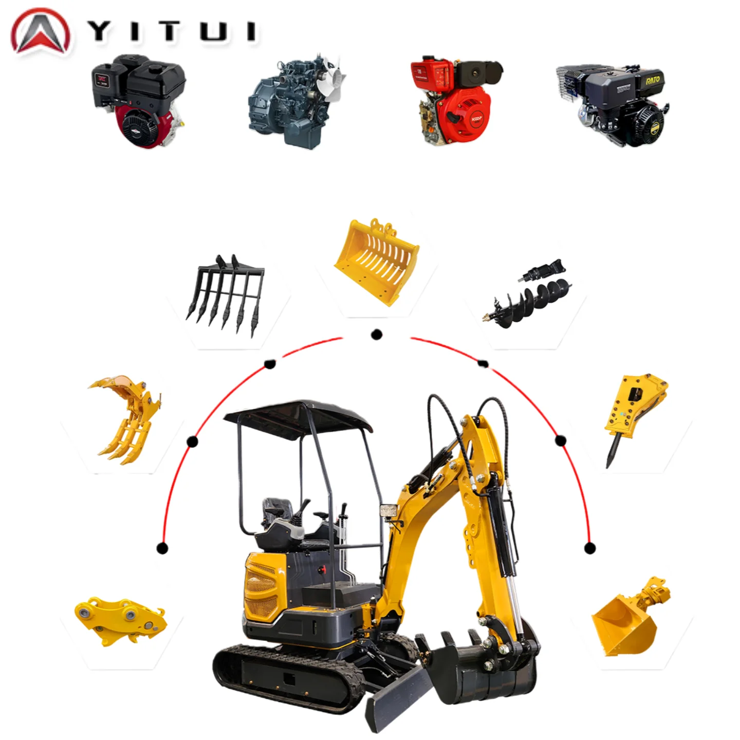 

Индивидуальный 2,0-тонный мини-экскаватор. Удобный небольшой экскаватор с несколькими вспомогательными устройствами для строительства и сада.