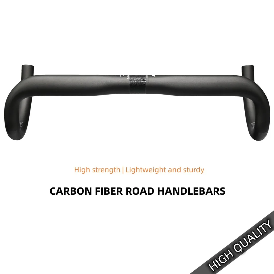 

Road Bicycle 31.8 Carbon Handlebar Reduce Resistance Bent Bar Strengthen Bike Parts 400/420/440mm External Routing Black Matte