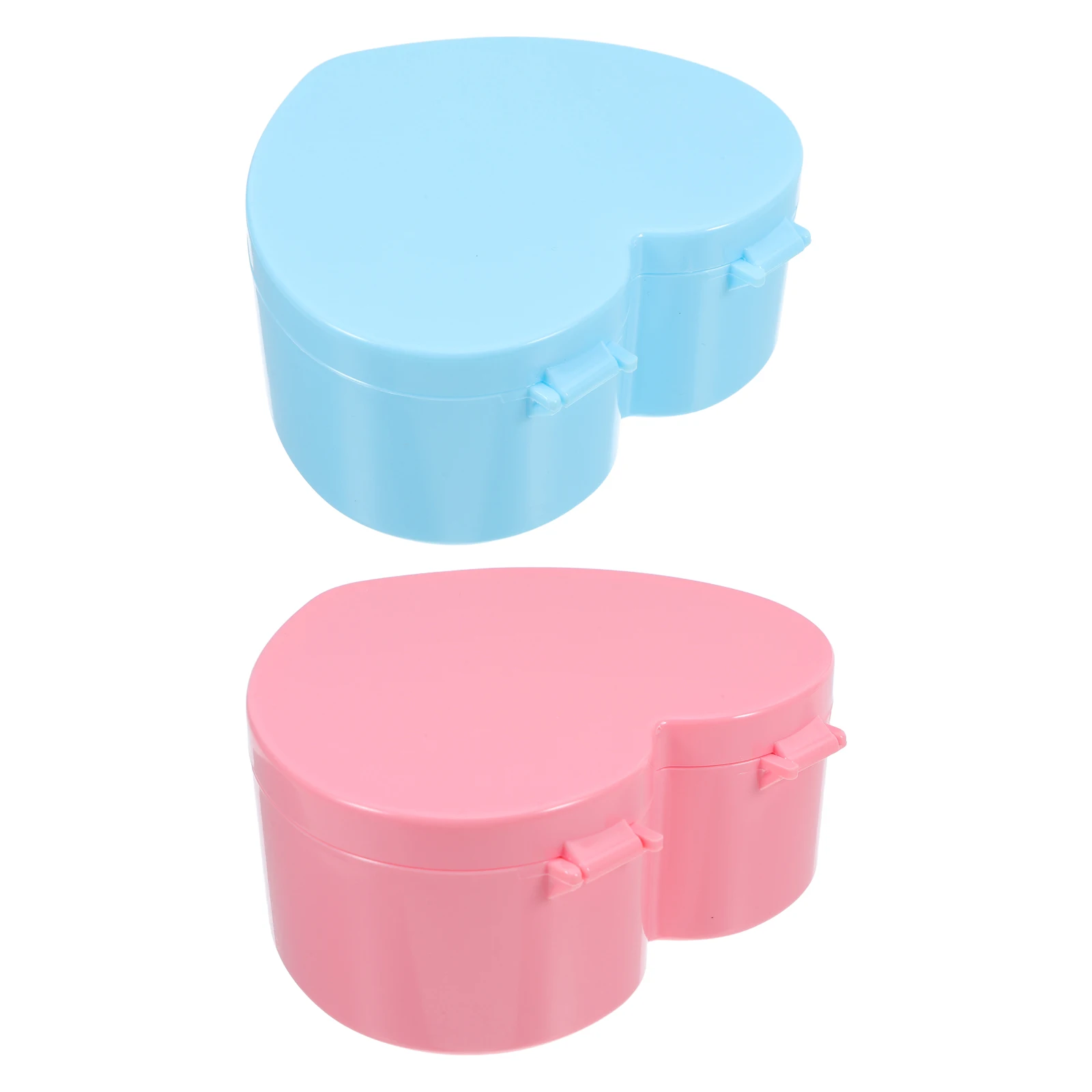 

2pcs Heart-Shaped Jewelry Box Double Layer Makeup Storage Case With Mirror Lightweight Travel Organizer Earring Necklaces