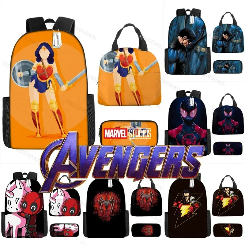 Conjunto de Mochilas Ant-Man Spiderman, Mochilas escolares de Marvel Para Mujer, papelería de estudio, bolsas de libros con figuras de Anime de Los Vengadores