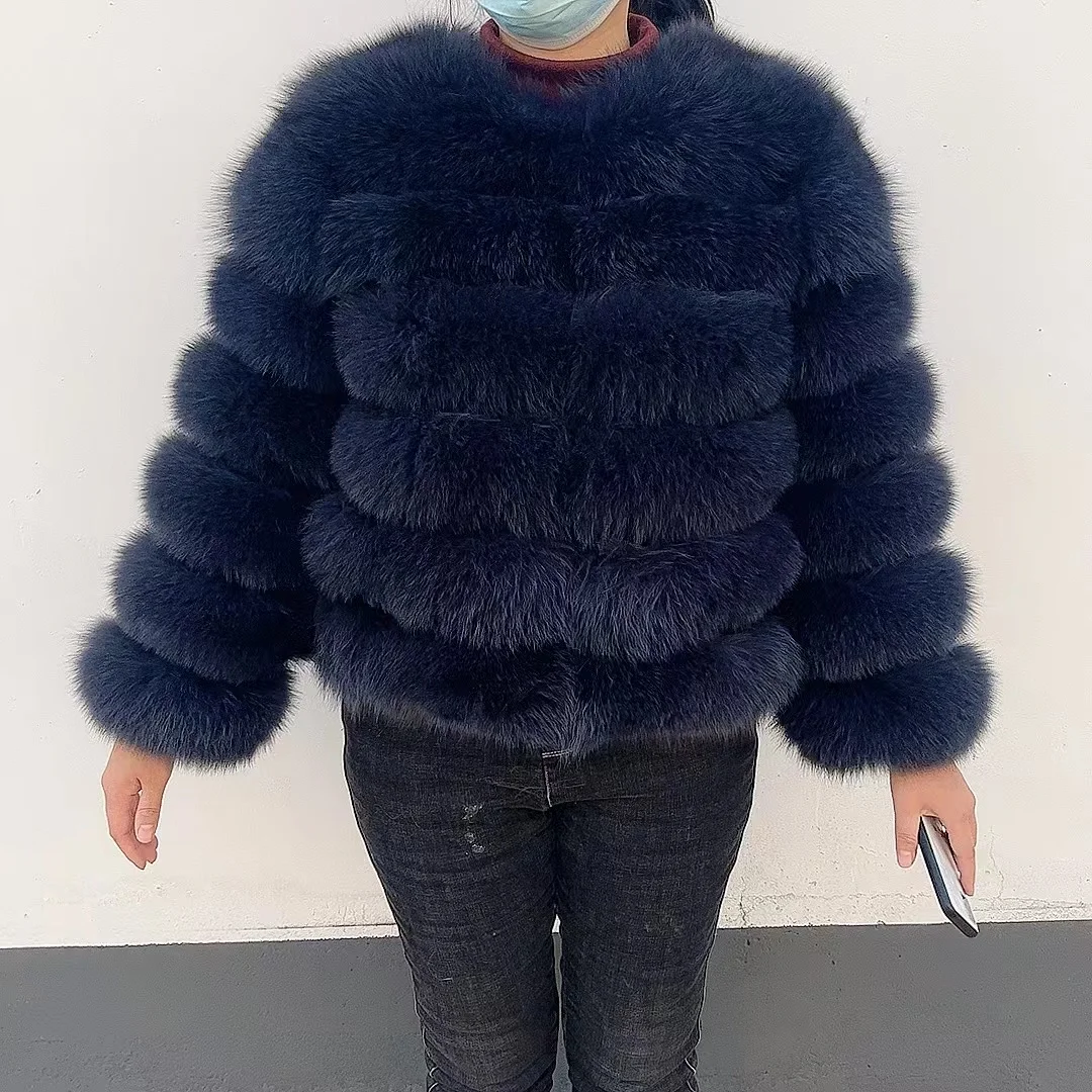 100% Natural Fur Jacket Real Fur Coat Winter Jacket Women Natural Fox Fur Luxury Fashion 50cm Short Jacket Wholesale Hot 2022