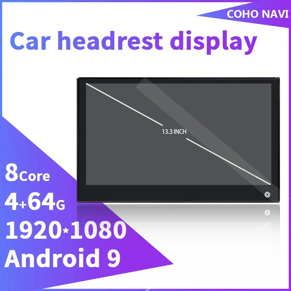 Car headrest display Android 9 1920*1080 4+64G 8-Core 1.5GHz car seat display