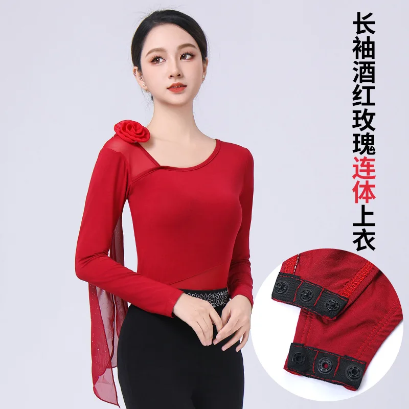 เสื้อผ้าฝึกซ้อมร่างกายเต้นรำละตินหญิงผู้ใหญ่เต้นรำบอลรูมรุ่นแคทวอล์คฝึกซ้อม