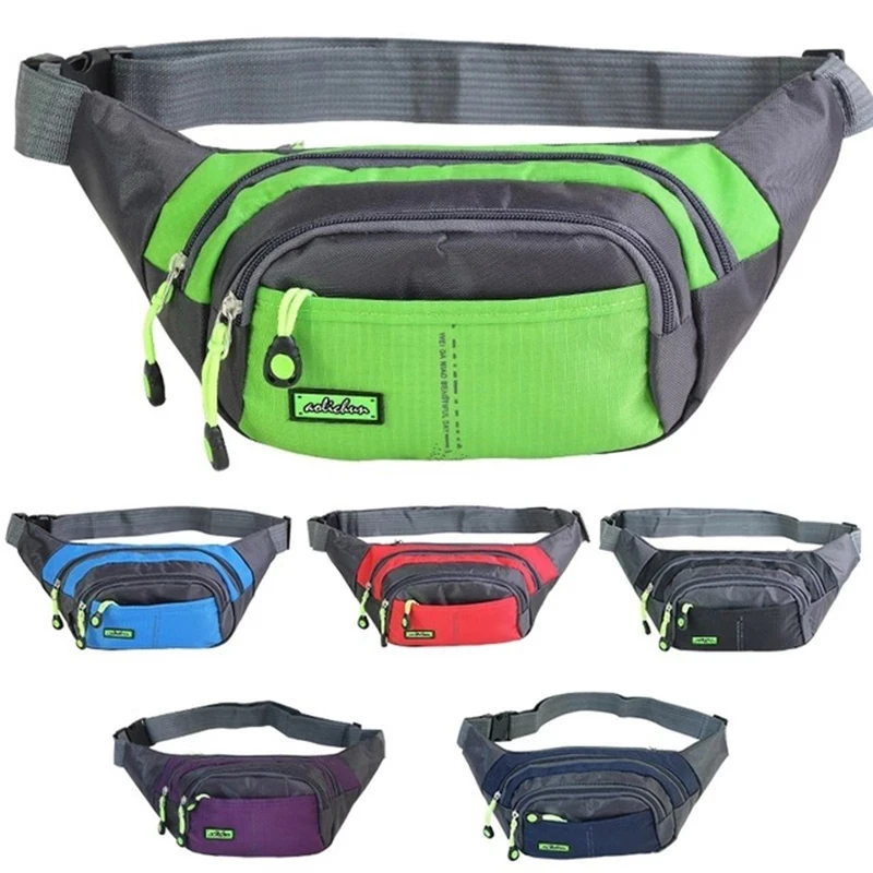 Fashion Nylon Cloth Waist Bag Men's And Women's Universal Fanny Pack Sports Travel Outdoor Solid Color Chest Bag