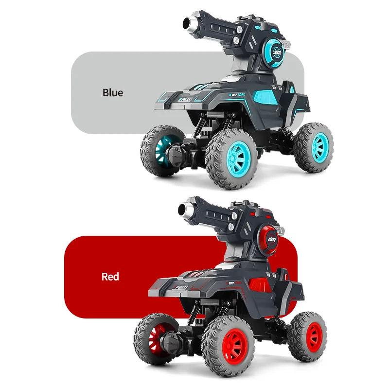 Tank Remote Control kendaraan Off-Road 2076, mainan dapat meluncurkan bom air untuk mendaki berputar elektrik 2.4g memanjat mobil hadiah anak laki-laki