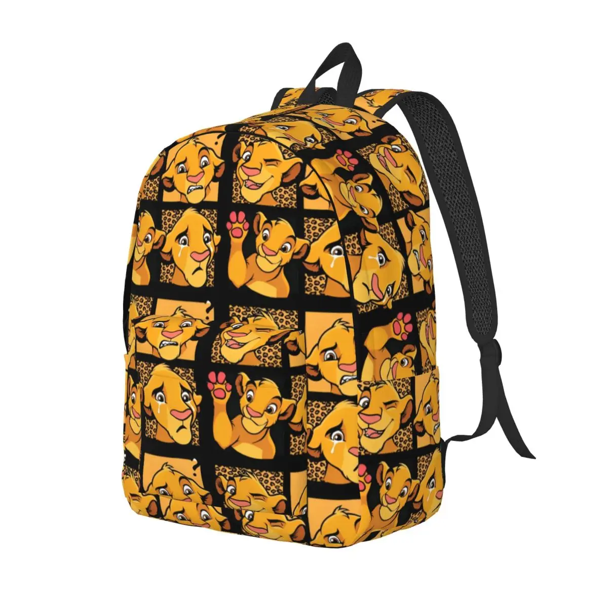 Rei leão simba moda mochila durável estudante trabalho daypack para homens mulheres faculdade sacos de lona