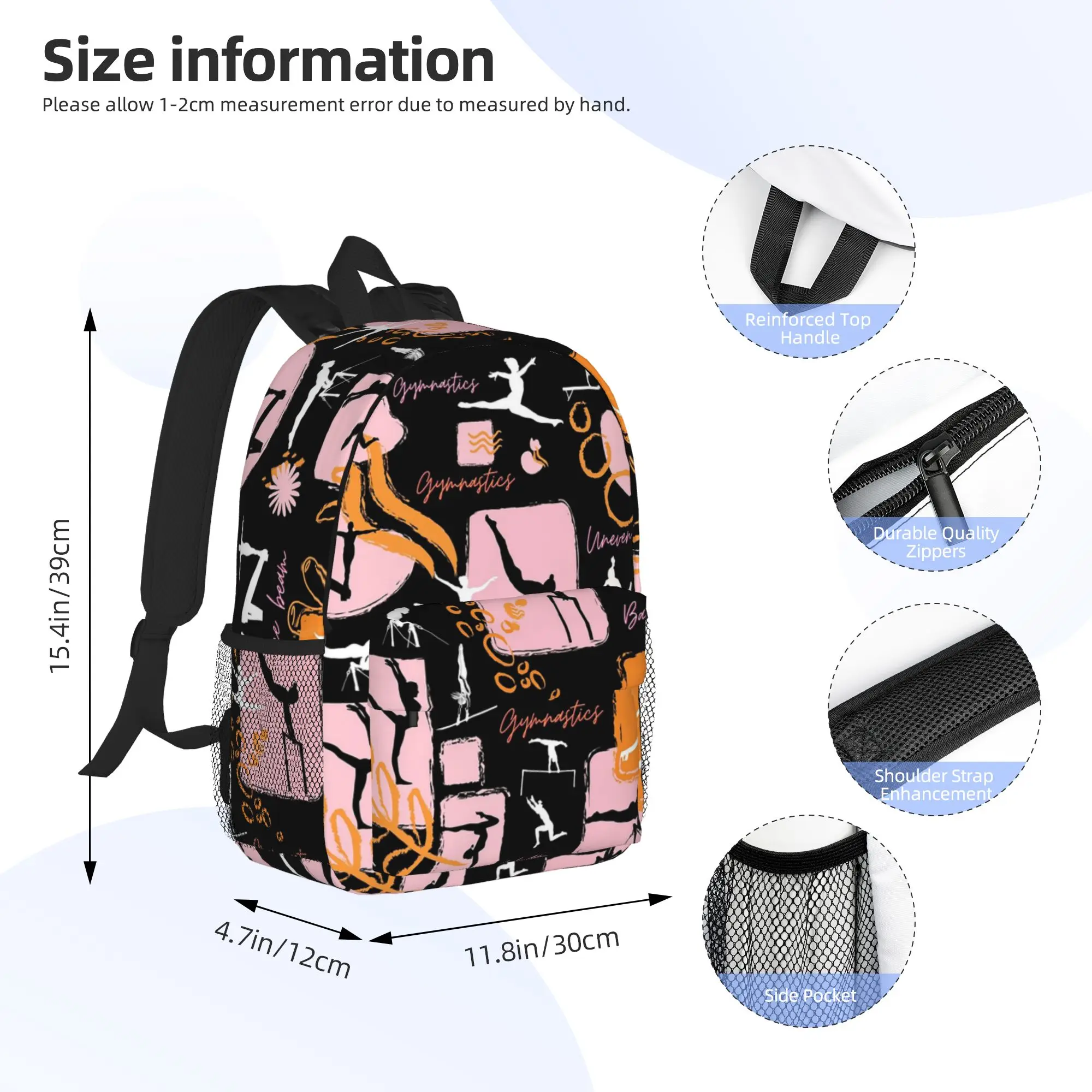 Artistic Gymnastics Print Backpack Hot Sale Daypack Large Capacity Boys Girls BookBag Shoulder Bags for Men Women School Bag