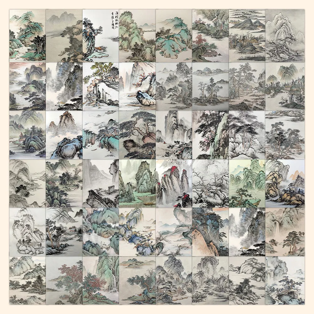 60 uds pegatinas de pintura china dibujadas a mano diseños de arte tradicional para decorar cuadernos teléfonos manualidades DIY tienda AnimeWorlds