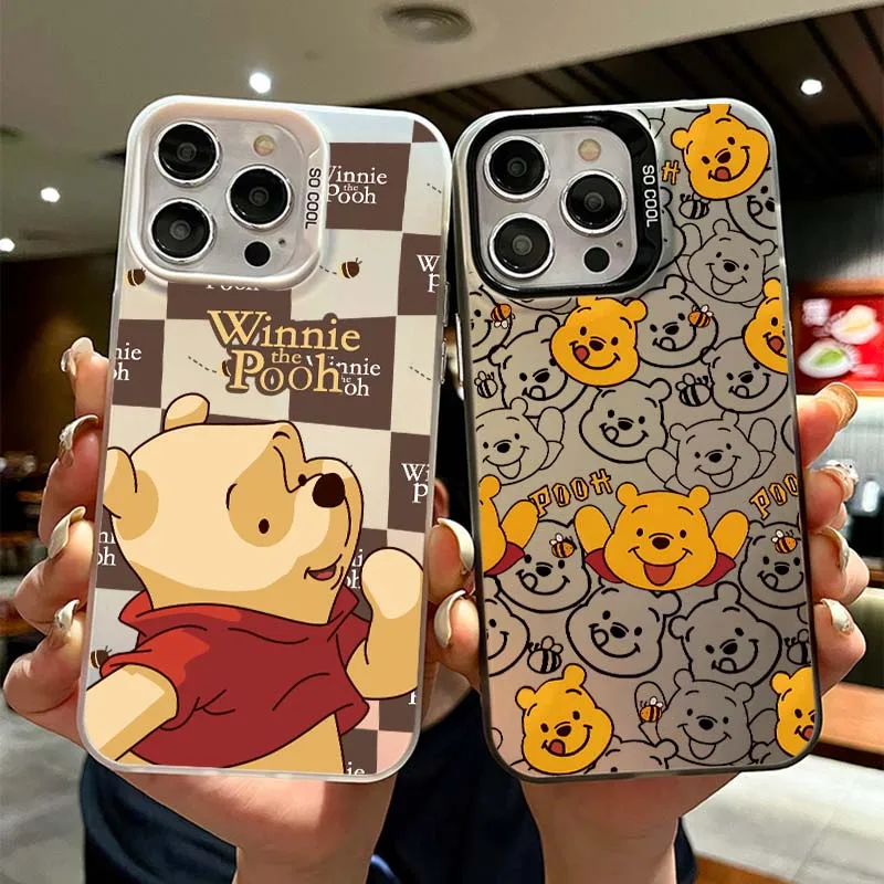 

Disney Winnie the Pooh Cute Phone Case For Apple iPhone 17 Air 16 16e 15 14 13 12 11 Mini Pro Max Plus Colorful Silver Cover