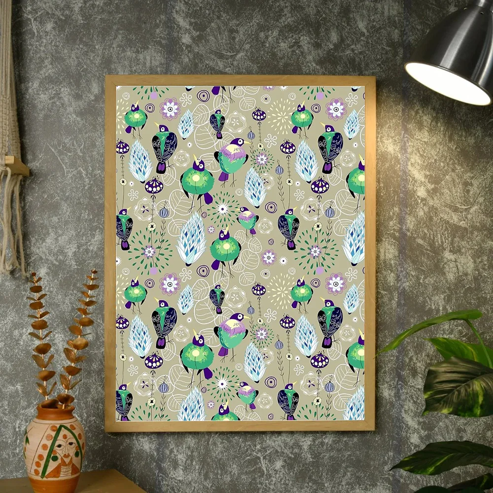 غير المؤطرة جدار الفن قماش طباعة مجردة الطيور اللوحة ديكور المنزل الفن الحديث غرفة المعيشة ديكور غرفة نوم الفن قماش ملون فريد من نوعه #4