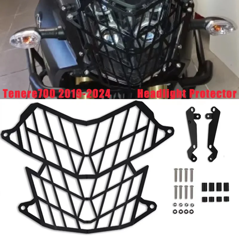 

For Yamaha Tenere700 Tenere 700 TENERE 700 2019-2024 2020 Motorcycle Headlight Protector Grille Guard Cover Protection Grill