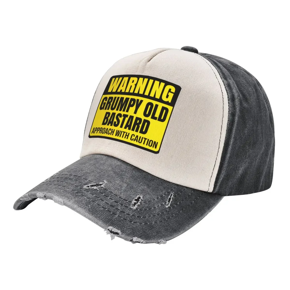 Warning Sign Grumpy Old Bastard Approach With Caution - Funny Man Grandpa Baseball Cap Anime Hat New In Hat Woman Hats Men's