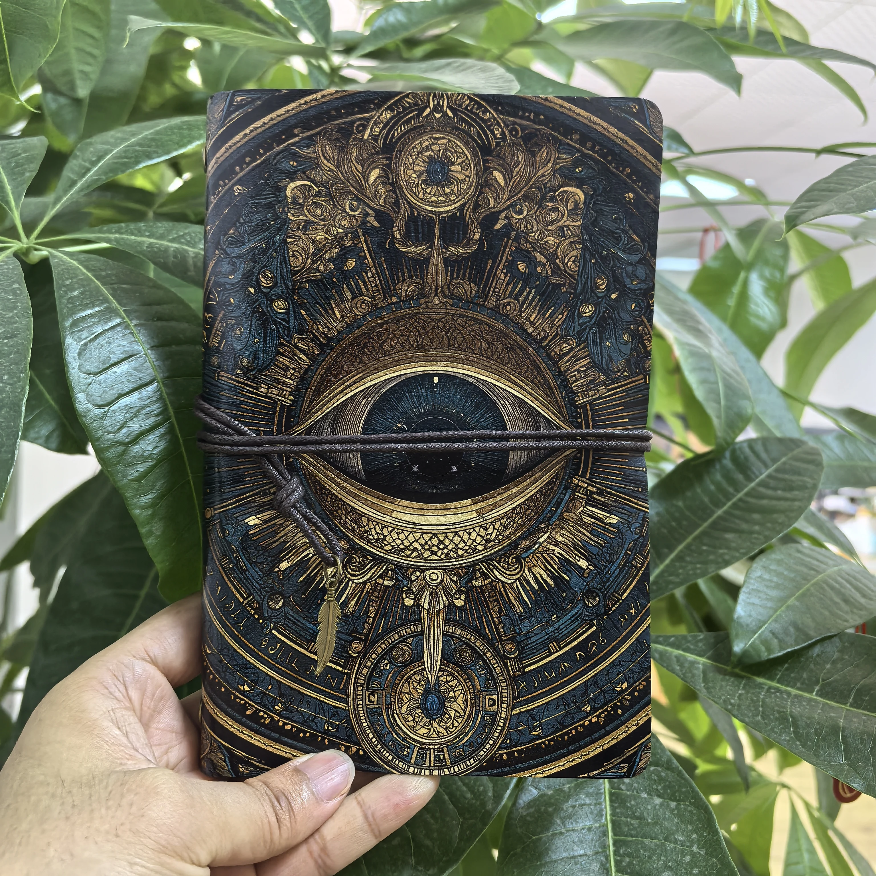 Vintage Allsehendes Auge Leder-Notizbuch, Nachfüllbares Retro-Reisejournal, Gotisches Hexerei-Okkult-Notizbuch, Tarot-Liebhaber Bestseller