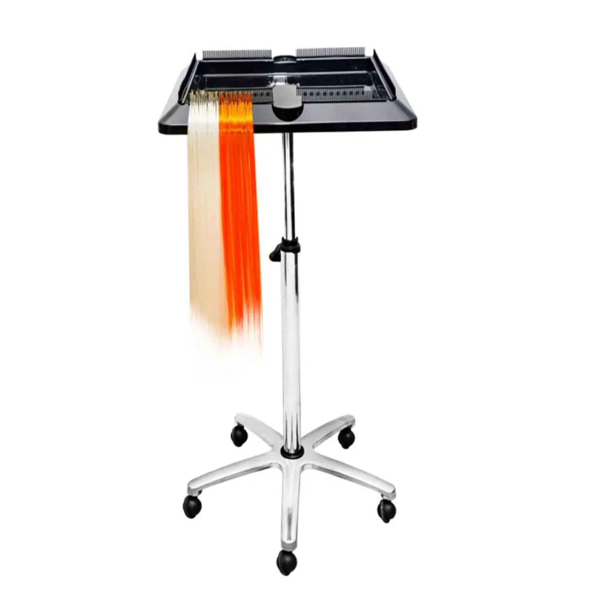 

Mobile Barber Station Cart With Braid Hair Trays, Heavy Duty Adjustable Rolling Trolley for Salon, Barbershop & Tattoo Storage