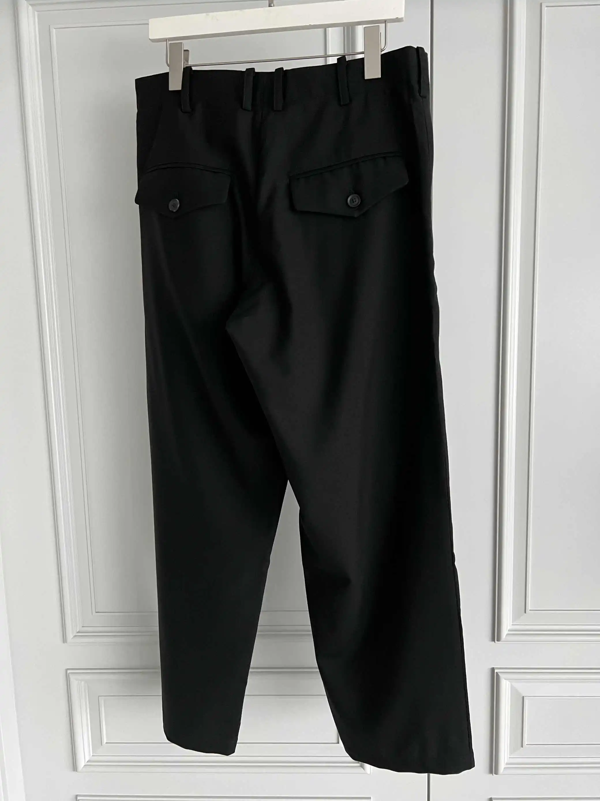 TOP-YAMAMOTO pantaloni da uomo neri con cerniera dal design originale, pantaloni skinny firmati originali