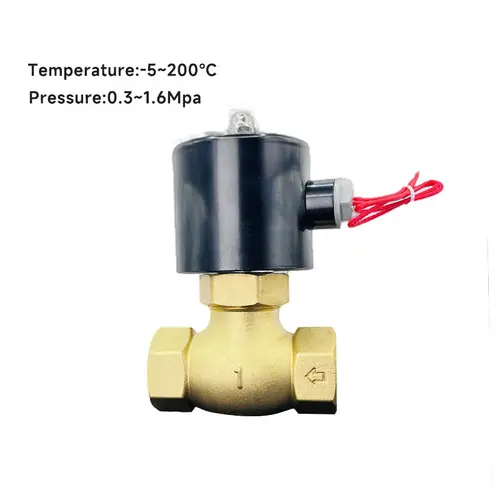 Imagen 1 del producto Válvula Solenoide Eléctrica Resistencia a altas temperaturas 200 ℃ Alta presión 1.6mpa 2L US DN8/10/15/20/25/50 Neumático Normalmente cerrado