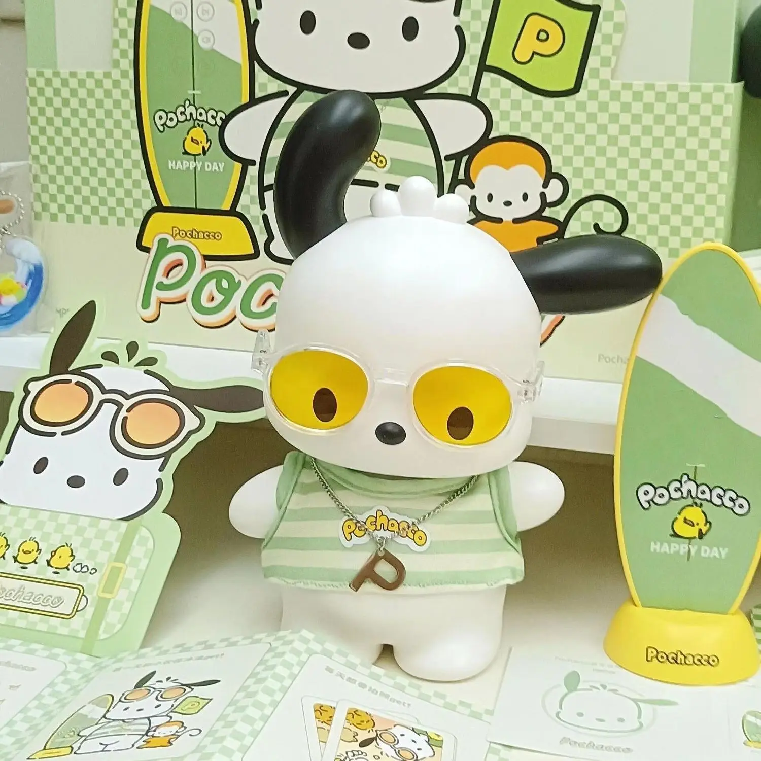 

Sanrio Pochacco Blind Box Figurine Cute Cartoon Holiday Trend Toy Doll Desk Ornament Gift for Girls