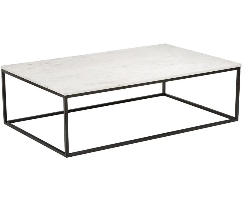 Metal Iron Gold Marble Coffee Table and Console Table Power Coated Frame with White Marble Stone Top