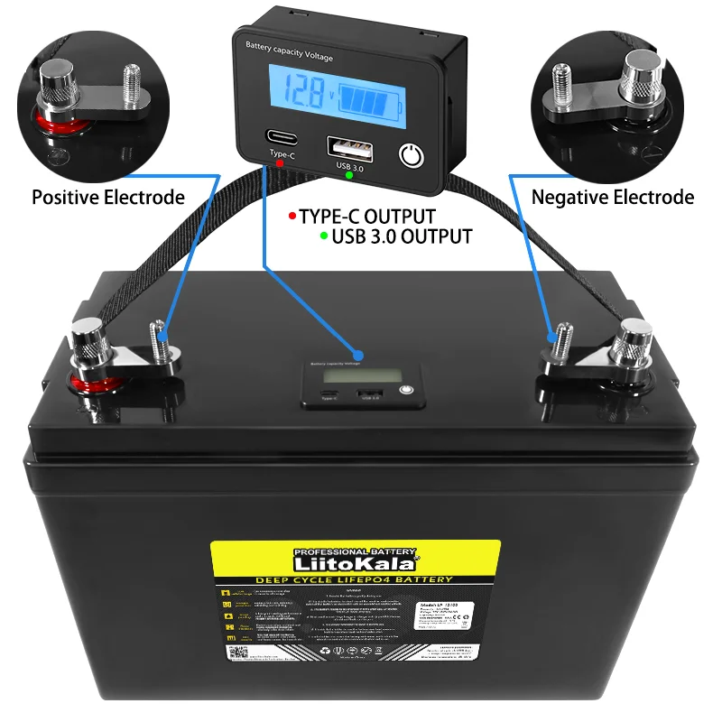 LiitoKala 12v/12.8V 120AH 4s LiFePO4 Battery Lithium Iron Phosphate Batteries Cycles Touring car Solar Wind Tax Free