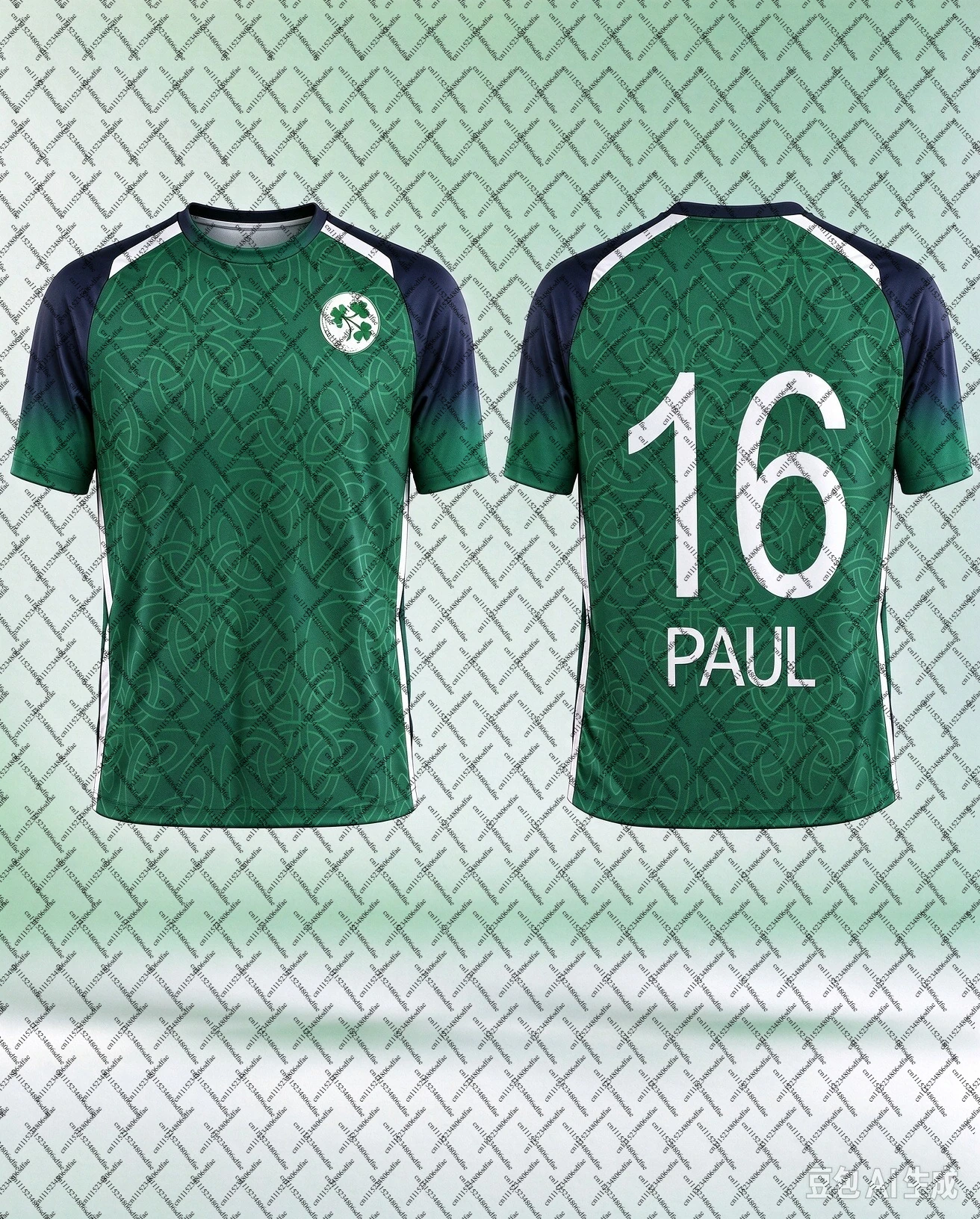 Men Summer New Custom Number 3D Print Football Jersey Shirt, Training Breathable Quick‑Drying Short Sleeve Sweatshirt