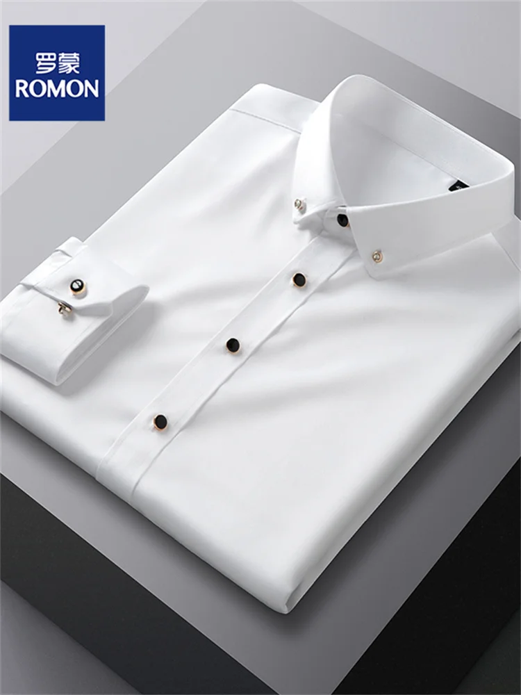 

Мужская длинная рубашка из шелка и полиэстера, однотонная, повседневная, деловая, весенне-осенняя, универсальная, молодежная, из смесового полиэстера и спандекса